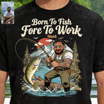 Custom Fishing Shirt For Dad/ Husband/ Son... - Personalized Fishing Washed T-Shirt