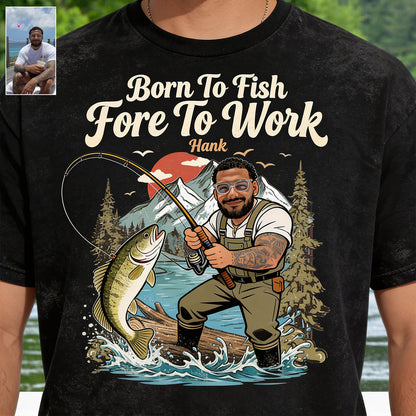 Custom Fishing Shirt For Dad/ Husband/ Son... - Personalized Fishing Washed T-Shirt