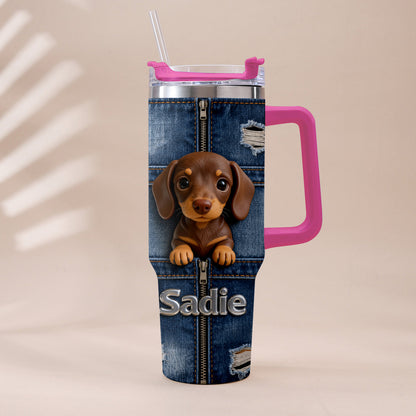 Love My Pet - Personalized Pet Tumbler With Plush Charm