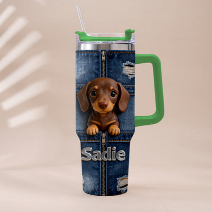 Love My Pet - Personalized Pet Tumbler With Plush Charm
