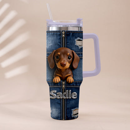 Love My Pet - Personalized Pet Tumbler With Plush Charm