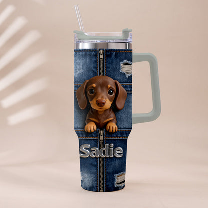 Love My Pet - Personalized Pet Tumbler With Plush Charm