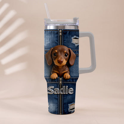 Love My Pet - Personalized Pet Tumbler With Plush Charm