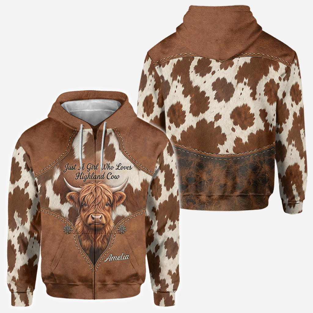 Just A Girl Who Loves Highland Cow - Personalized Highland Cow All Over Shirt
