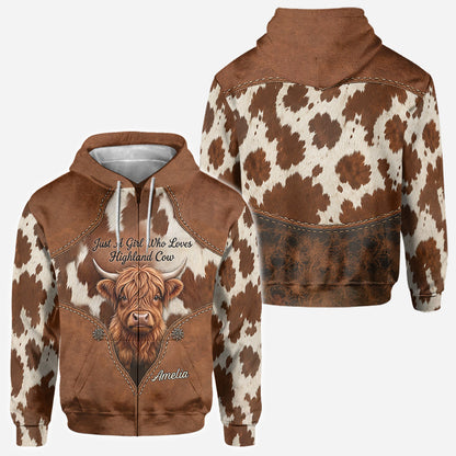 Just A Girl Who Loves Highland Cow - Personalized Highland Cow All Over Shirt