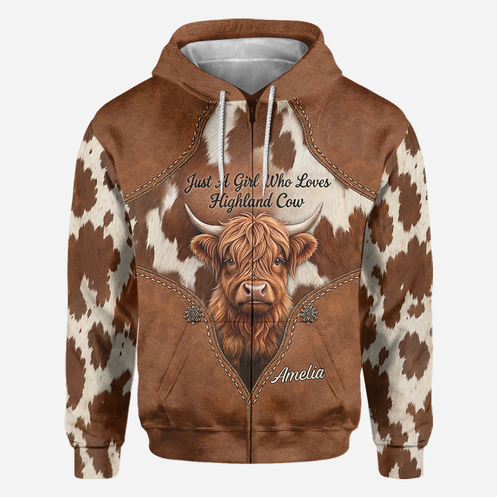 Just A Girl Who Loves Highland Cow - Personalized Highland Cow All Over Shirt