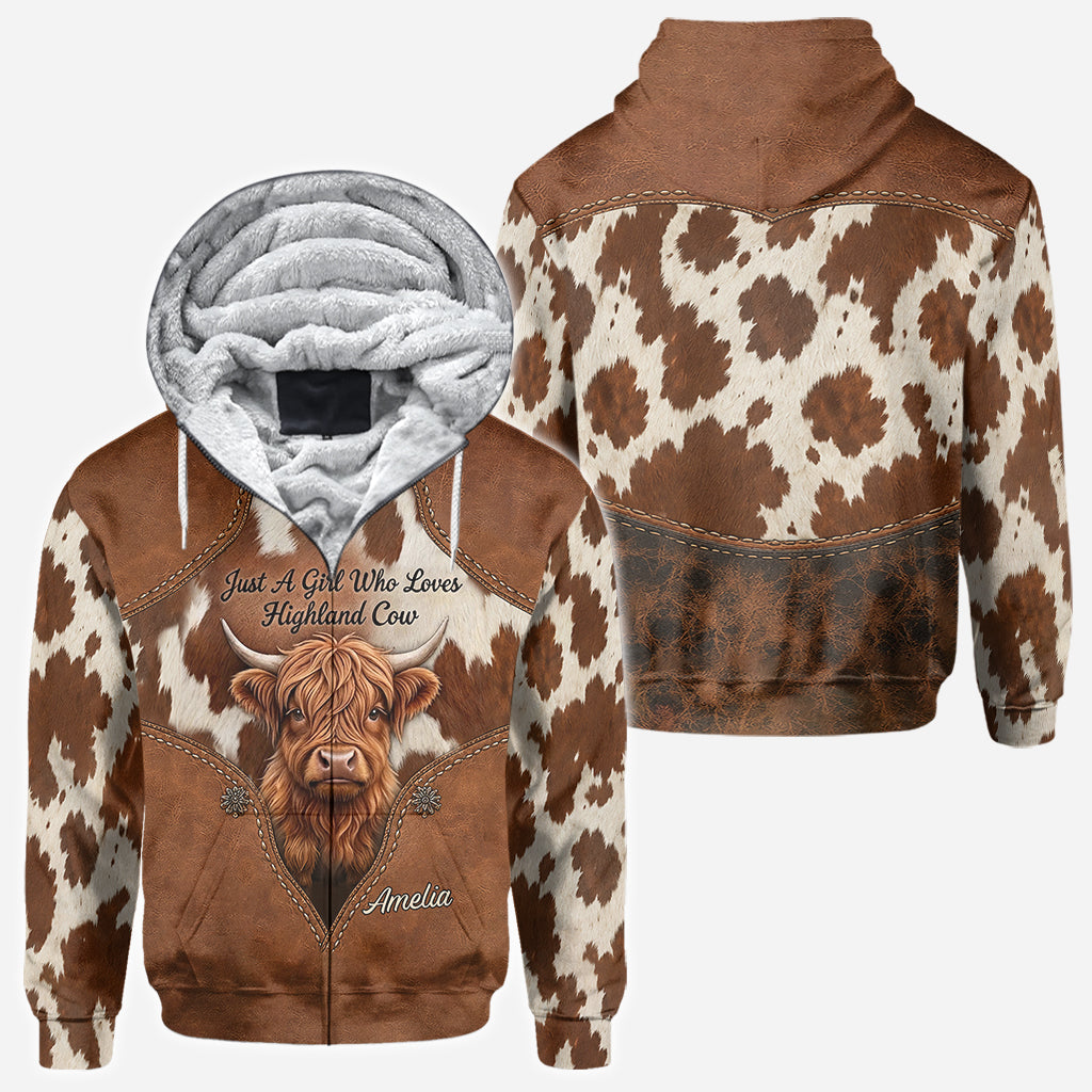 Just A Girl Who Loves Highland Cow - Personalized Highland Cow All Over Shirt