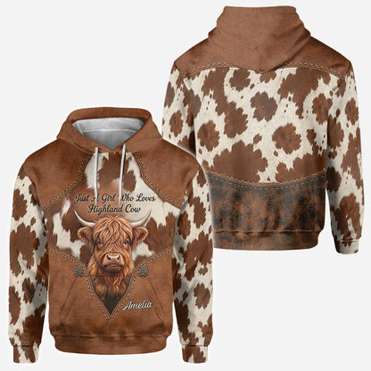 Just A Girl Who Loves Highland Cow - Personalized Highland Cow All Over Shirt