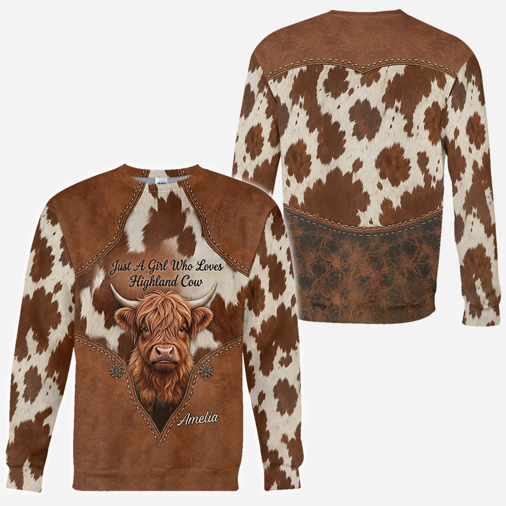 Just A Girl Who Loves Highland Cow - Personalized Highland Cow All Over Shirt