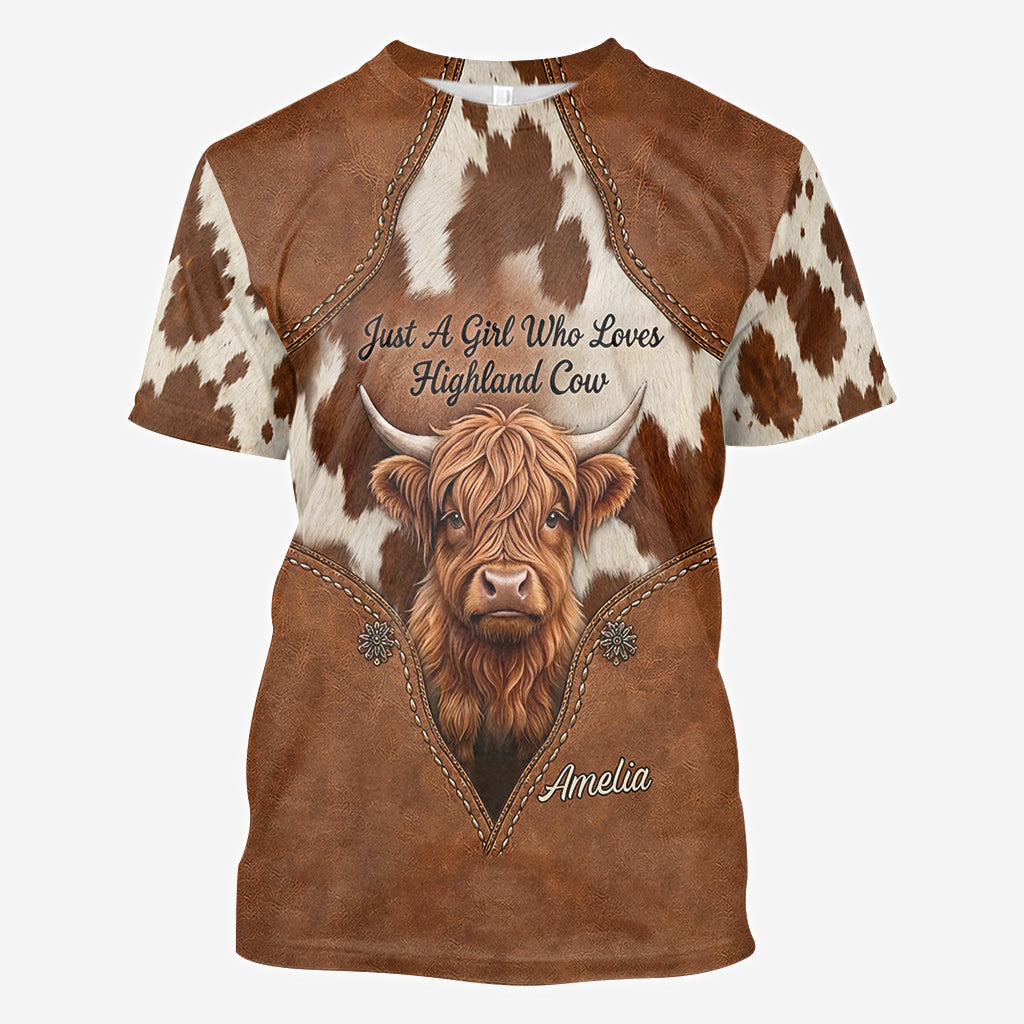 Just A Girl Who Loves Highland Cow - Personalized Highland Cow All Over Shirt