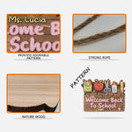 Welcome Back To School - Personalized Teacher Custom Shaped Wood Sign