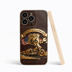 100 Years Of Route Personalized Gifts For Bikers - Personalized Biker 3D Embossed Leather Phone Case