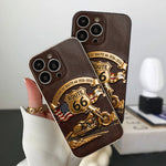 100 Years Of Route Personalized Gifts For Bikers - Personalized Biker 3D Embossed Leather Phone Case