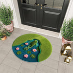 Beautiful Frog Swims In Lotus Lake - Personalized Frog Non-Slip Tufted Rug