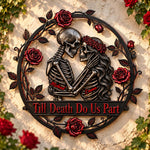 Till Death Do Us Part - Personalized Skull 3D Printed Cut Metal Sign