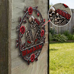 Till Death Do Us Part - Personalized Skull 3D Printed Cut Metal Sign