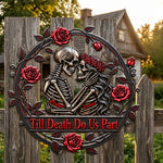 Till Death Do Us Part - Personalized Skull 3D Printed Cut Metal Sign