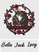 Till Death Do Us Part - Personalized Skull 3D Printed Cut Metal Sign
