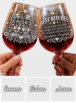 Chaos Together - Personalized Bestie Wine Glasses Set With Wooden Box
