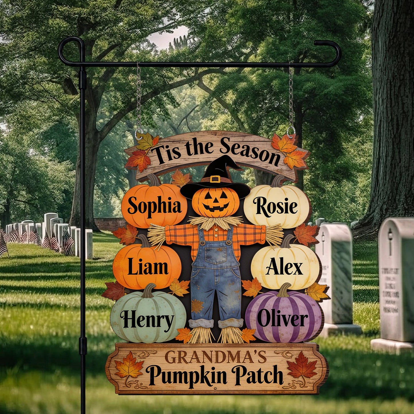Grandma's Pumpkin Patch - Personalized Grandma Wood Sign With Stake