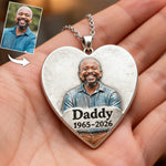 Always In My Heart - Personalized Memorial Shaped Metal Pendant Necklace