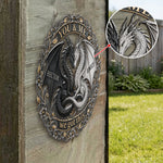 You & Me Dragon Couple - Personalized Dragon 3D Printed Cut Metal Sign