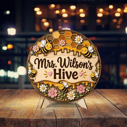 Back To School, Teacher Gift Idea - Personalized Teacher 2 Layered Wood Sign / Wood Plaque