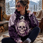 Floral Skull - Personalized Skull Fleece Hoodie