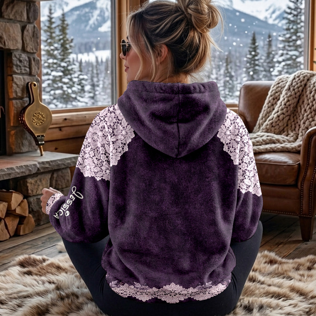 Floral Skull - Personalized Skull Fleece Hoodie