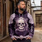 Floral Skull - Personalized Skull Fleece Hoodie