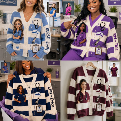 Any Photo Nurse Life - Personalized Nurse Cardigan Sweater