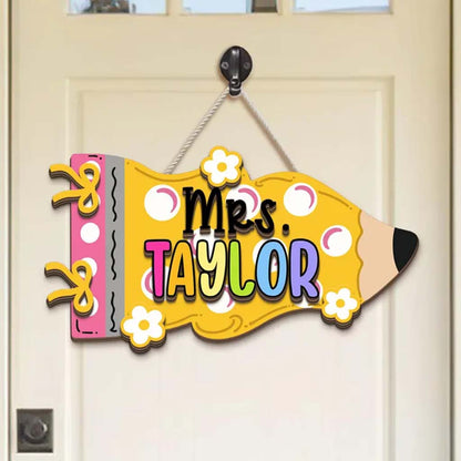 Back To School Gift for Teacher - Personalized Teacher Custom Shaped Wood Sign