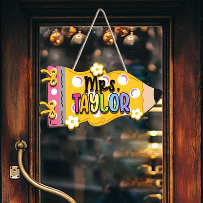 Back To School Gift for Teacher - Personalized Teacher Custom Shaped Wood Sign