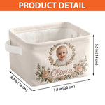 Baby Organization, Nursery, Newborn Keepsake - Personalized Newborn Rectangle Storage Basket