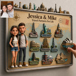 Travel Magnet Display Broad - Personalized Travelling 3D Printed Cut Metal Sign