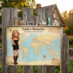 Travel Magnet Display Broad - Personalized Travelling 3D Printed Cut Metal Sign