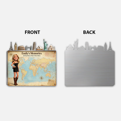 Travel Magnet Display Broad - Personalized Travelling 3D Printed Cut Metal Sign