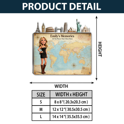 Travel Magnet Display Broad - Personalized Travelling 3D Printed Cut Metal Sign