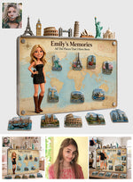 Travel Magnet Display Broad - Personalized Travelling 3D Printed Cut Metal Sign