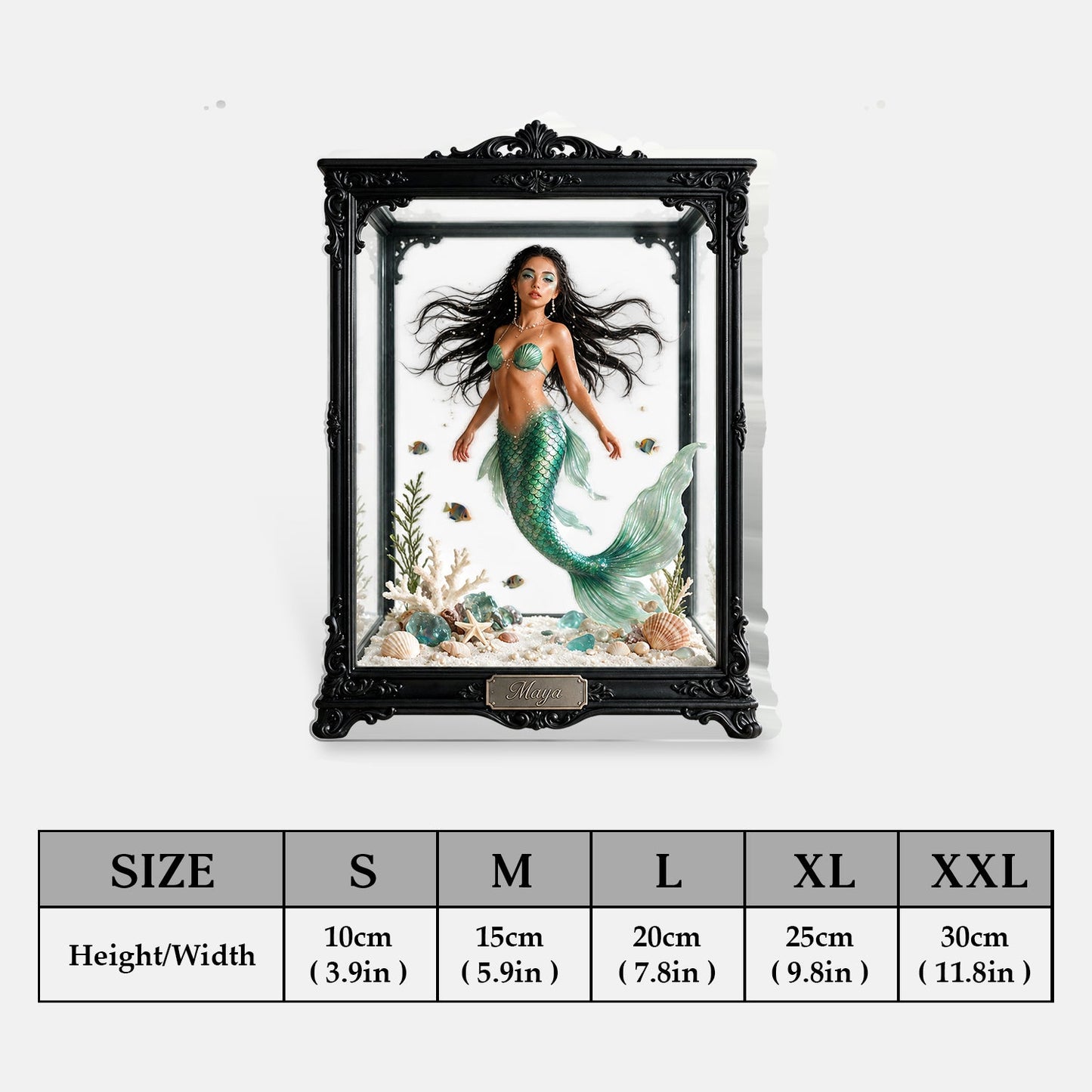 Personalized Mermaid Display Table Decor - Personalized Mermaid 2-Side Printed Acrylic Plaque
