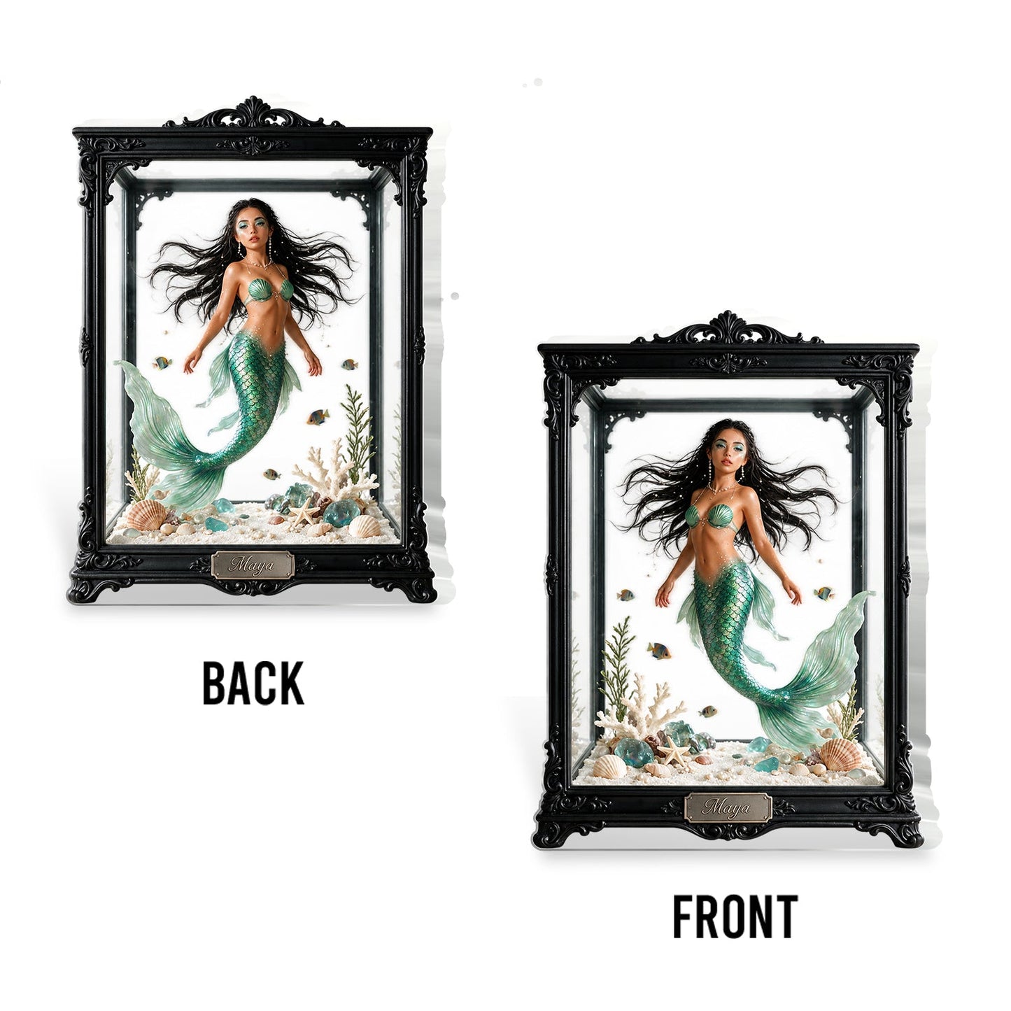 Personalized Mermaid Display Table Decor - Personalized Mermaid 2-Side Printed Acrylic Plaque