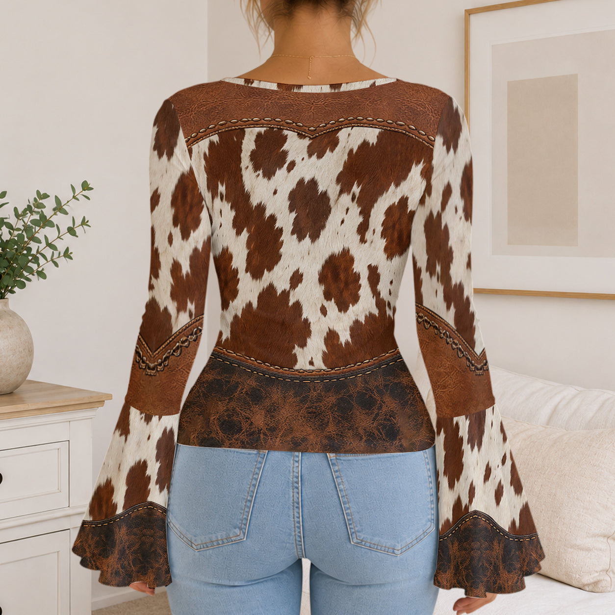 Just A Girl Who Loves Highland Cow - Personalized Highland Cow Flare Long-Sleeve Shirt