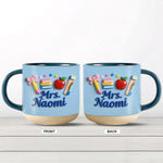 Kawaii School Teacher Gift Personalized - Personalized Teacher Printed Pottery Mug