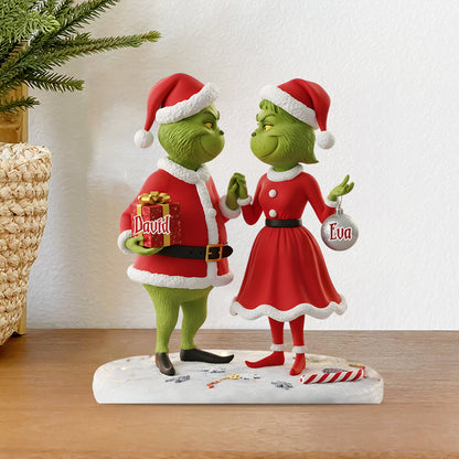 Couple Gift Merry Grinchmas - Personalized Stole Christmas Custom Shaped Acrylic Plaque