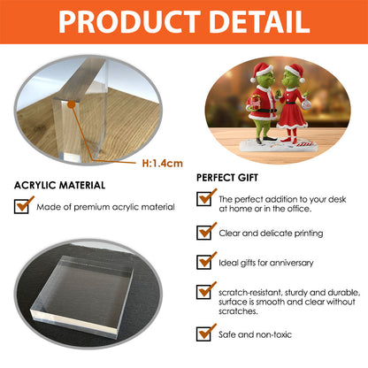 Couple Gift Merry Grinchmas - Personalized Stole Christmas Custom Shaped Acrylic Plaque