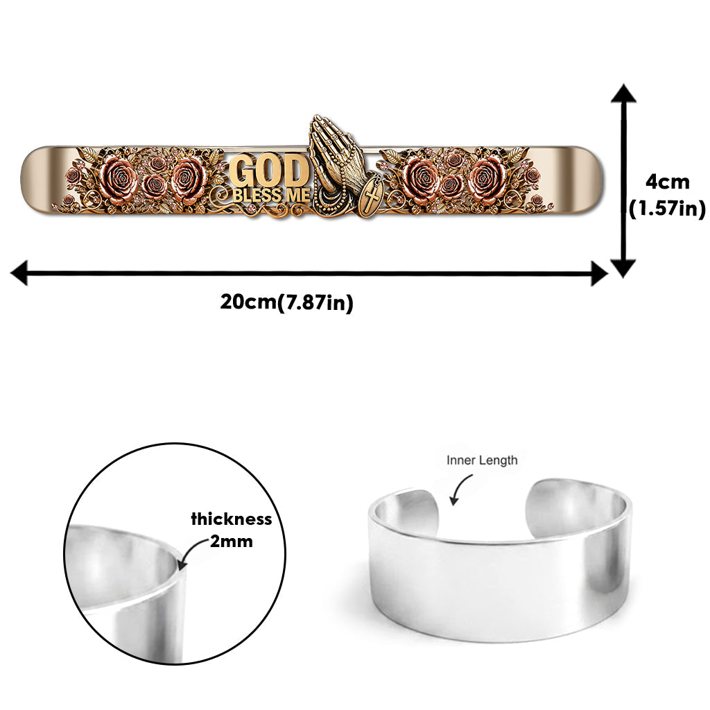 God Bless Me - Christian Shaped Cuff Bracelet