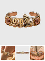 God Bless Me - Christian Shaped Cuff Bracelet