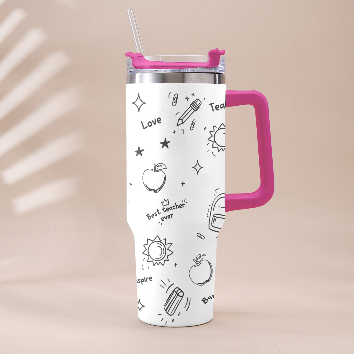 Back To School - Personalized Teacher Tumbler With Handle