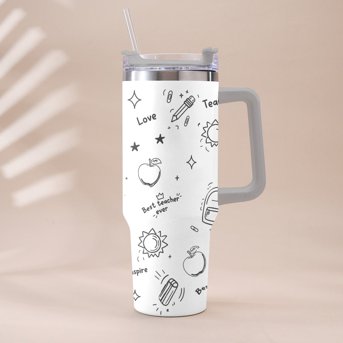 Back To School - Personalized Teacher Tumbler With Handle