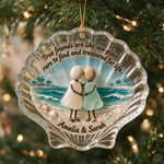Sea Glass Friends - Personalized Bestie Custom Shape Glass Ornament